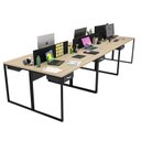 Ver imagem 4 de Escrivaninha Mesa Escritório 6 Lugares 360cm Industrial Carvalho e Preto Marrom