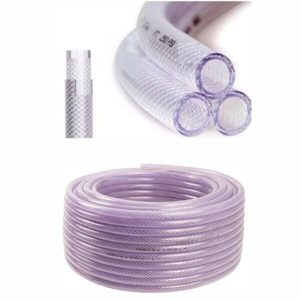 Mangueira Ar Comprimido Pneumática Cristal Trançada 5/16" 250psi - 40 mts - 1
