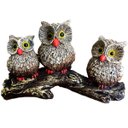 Ver imagem 1 de Trio de Corujas Aves de Rapina no Tronco Decorativas