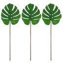 Ver imagem 1 de Jogo 3 Folhas Costela de Adão Verde Artificial Látex 19cm