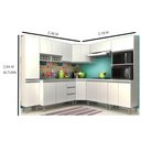 Ver imagem 4 de Cozinha Modulada de Canto Athena - 8 Peças Completa 16 PT 2 GV Branca - Megasul