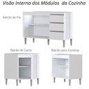 Ver imagem 6 de Cozinha Modulada de Canto Athena - 8 Peças Completa 16 PT 2 GV Branca - Megasul