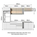 Ver imagem 5 de Cozinha Completa Madesa Vicenza com Armário e Balcão (sem Tampo e Pia) - Branco/Branco/Crema