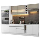 Ver imagem 4 de Cozinha Completa Madesa Vicenza com Armário e Balcão (sem Tampo e Pia) - Branco/Branco/Crema