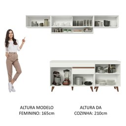 Armário de Cozinha Completa 260cm Branco Reims Madesa 11 - 6