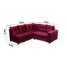 Sofá de Canto 5 Lugares Califórnia 183Cm Veludo Light Vermelho - 3