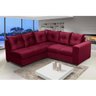 Sofá de Canto 5 Lugares Califórnia 183Cm Veludo Light Vermelho - 1