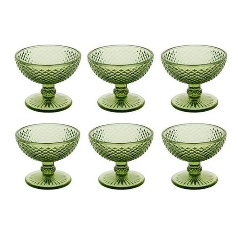 Kit 6 Taças de Sobremesa Imperial Vidro Verde Claro 150ml