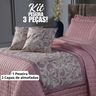 Kit Peseira Casal Mais 2 Capa de Almofadas 43 X 43cm.:rosa - 2