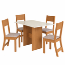 Ver imagem 6 de Conjunto Mesa de Jantar Karla com 4 Cadeiras Estofadas Freijó/Offwhite - Rede Móveis