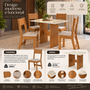 Ver imagem 2 de Conjunto Mesa de Jantar Karla com 4 Cadeiras Estofadas Freijó/Offwhite - Rede Móveis