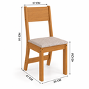 Ver imagem 3 de Conjunto Mesa de Jantar Karla com 4 Cadeiras Estofadas Freijó/Offwhite - Rede Móveis
