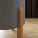 Ver imagem 4 de Kit 2 Puff Banquinho Decorativo em Linho Pés Madeira Maciça Dallas - Casa Jd Móveis - Cinza