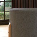 Ver imagem 5 de Kit 2 Puff Banquinho Decorativo em Linho Pés Madeira Maciça Dallas - Casa Jd Móveis - Cinza