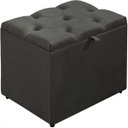 Ver imagem 1 de Puff Baú Organizador Atena Estofado Capitonê Veludo Cinza