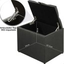 Ver imagem 5 de Puff Baú Organizador Atena Estofado Capitonê Veludo Cinza