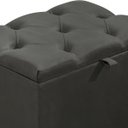 Ver imagem 3 de Puff Baú Organizador Atena Estofado Capitonê Veludo Cinza