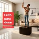 Ver imagem 5 de Puff Baú Organizador Atena Estofado Capitonê Veludo Cinza