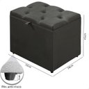 Ver imagem 6 de Puff Baú Organizador Atena Estofado Capitonê Veludo Cinza