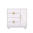 Ver imagem 6 de Cômoda Sapateira Flex Vollard 4 Gavetas 1 Porta com Prateleira Branco/terracota G98 - Gran Belo