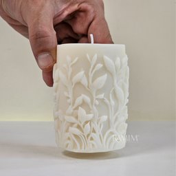 Vela Decorativa Cilíndrica Folhagem 215g - 3