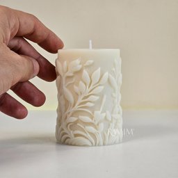 Vela Decorativa Cilíndrica Folhagem 215g - 5