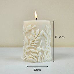 Vela Decorativa Cilíndrica Folhagem 215g - 2