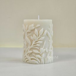 Vela Decorativa Cilíndrica Folhagem 215g - 4