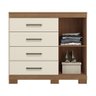 Cômoda Sapateira Havana Plus 1.4 1 Porta e 4 Gavetas Jatobá/areia com Pés - Santos Andirá - 3