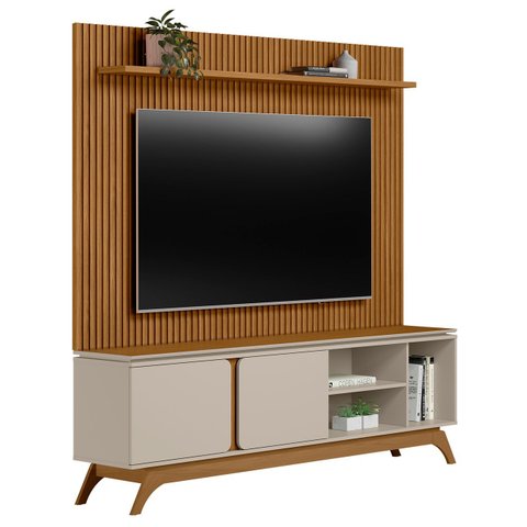Painel Tv 75 Pol Benty e Rack Bancada 200cm Nice Nature/off L06 - Mpozenato