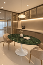 Ver imagem 1 de Oval Saarinen Branco - 140x90cm - Verde Guatemala