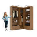 Ver imagem 3 de Closet Modulado de Canto 3 Peças 2 Gavetas Smart Plus Marrom/Cinamomo