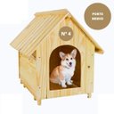Ver imagem 2 de Casinha de Cachorro De Madeira Sem Pintura Simples Grande n4