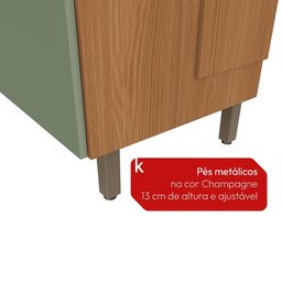 Cozinha Compacta Luna Kappesberg 3 Peças Canela/verde Oliva 192,5cm - 7