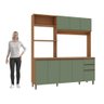 Cozinha Compacta Luna Kappesberg 3 Peças Canela/verde Oliva 192,5cm - 3