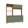 Cozinha Compacta Luna Kappesberg 3 Peças Canela/verde Oliva 192,5cm - 2
