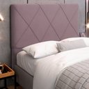 Ver imagem 2 de Cabeceira Cama Box Casal King Size Mel 195cm com Frame Veludo Rosê - Desk Design