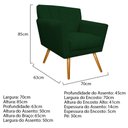 Ver imagem 6 de Kit Diva Recamier Vanessa 140cm Lado Direito e 02 Poltronas Laura Suede Verde - Amarena Móveis