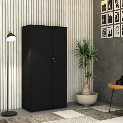 Armário Alto Fechado c/02 Portas 161,5x80x42cm WLAF80 Preto Ônix