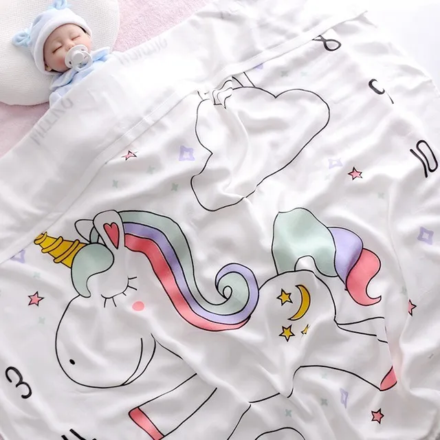 Manta Cobertor Fofinha Infantil Fibra De Bambu Color Baby Unicórnio