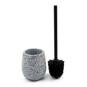 Escova sanitária com suporte cerâmica granulado cinza Oikos