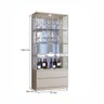 Cristaleira Diamante 2 Portas 2 Gavetas Mavaular Off White - 11