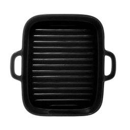 Conjunto de 2 Travessas Porcelana com Alças Preta 19x19x3cm - 3