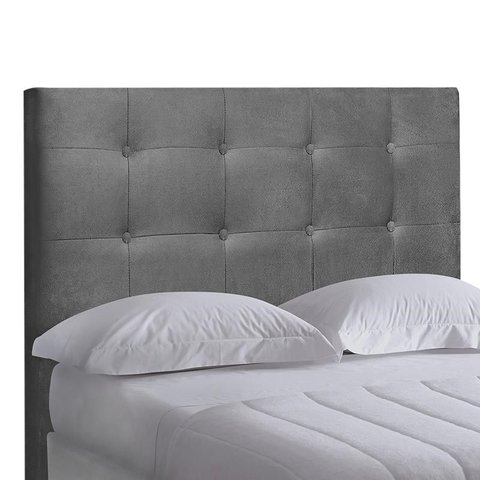 Cabeceira Cama Box Casal 140cm Suede Cinza - Pr Móveis