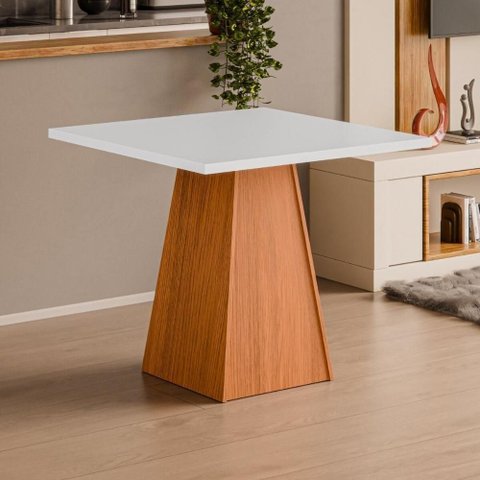 Mesa de Jantar Quadrada 4 Lugares Multimóveis CR50226 Cinamomo-Off White