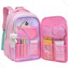 Kit Mochila Escolar de Rodinhas Infantil Lancheira + Estojo:rosa - 3