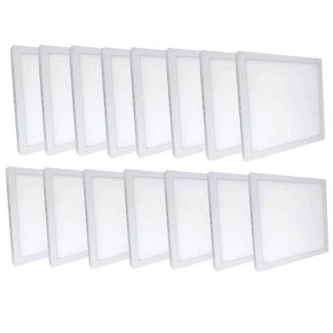 Kit 15 Plafon Painel LED Luminária Downlight 25W Sobrepor