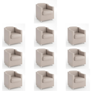 Ver imagem 1 de Kit 10 Poltronas Decorativa Reforçada Recepção Clinica Salão Courino Bege