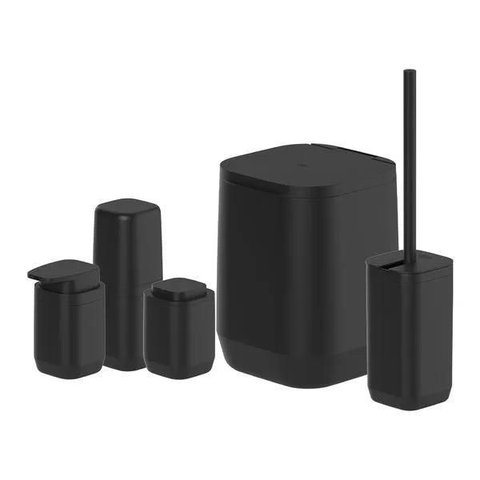 Kit de Banheiro Completo com Lixeira de Piso/Parede ou 5 Peç