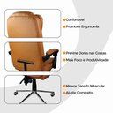 Ver imagem 4 de Cadeira de Escritório Presidente Soft Ergonômica Apoio para Pés Marrom